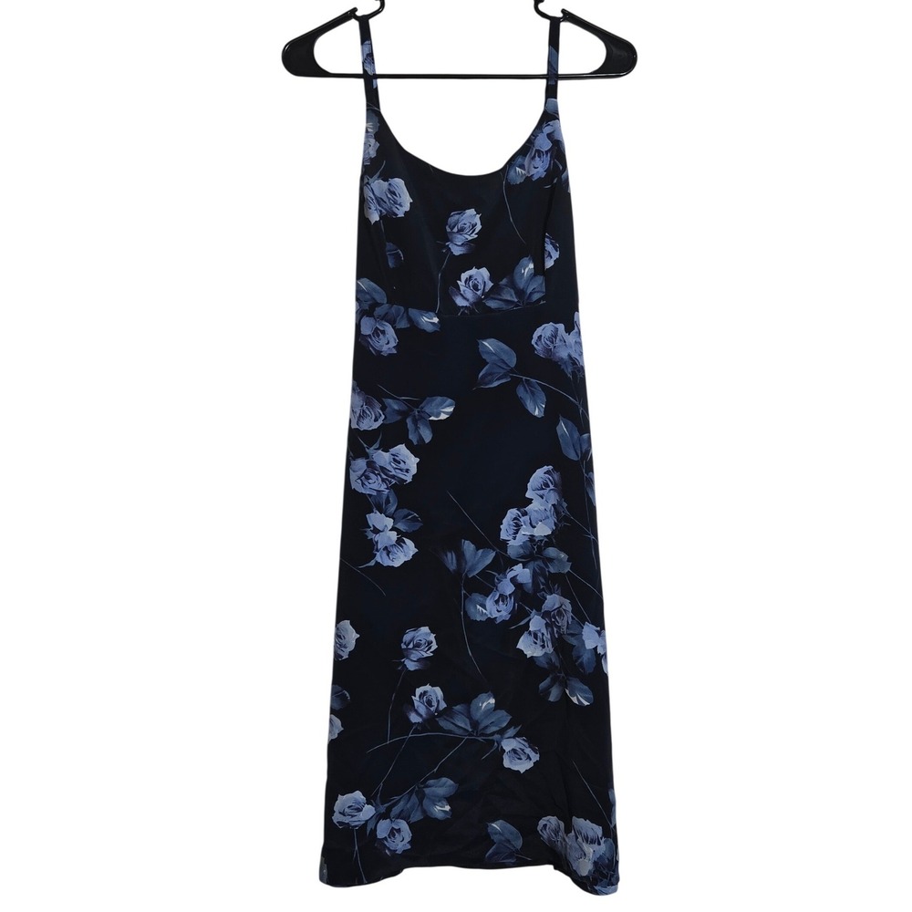 Vintage Floral Sleeveless Tie Back Slip Dress 10‎ Y2K Cottage Romantic Garden